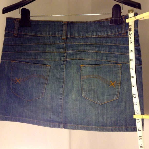 Ghosts & Angels Mini Jean Skirt Zippers Pockets - Picture 7 of 8